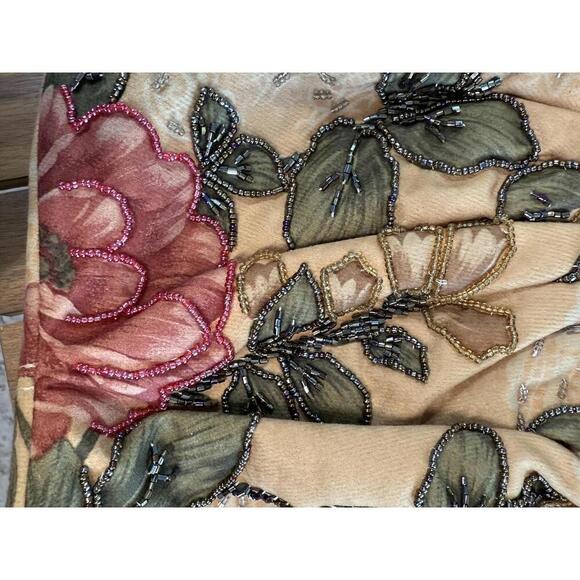 Vintage Floral Beaded Clutch Purse Womens Kiss Lock Metal Frame Evening Bag - Picture 2 of 6